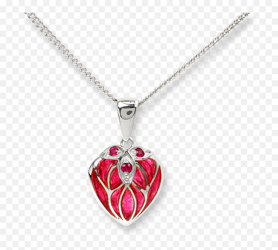 Nicole Barr Designs Sterling Silver Heart Necklace - Red Ruby Png,Necklace Transparent Background