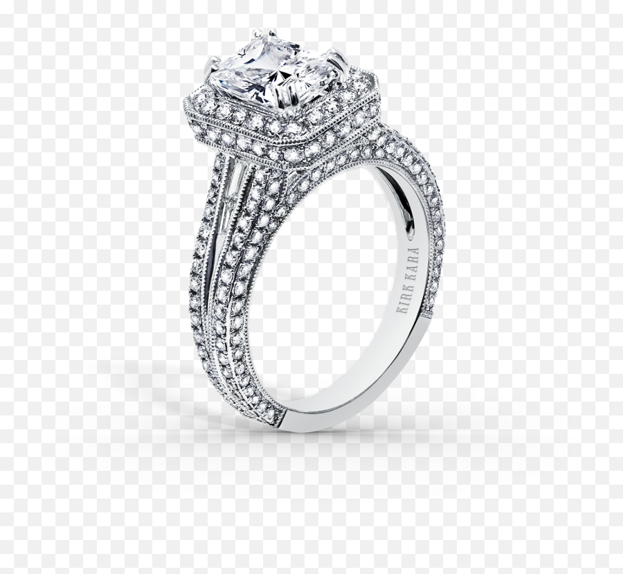 Carmella Platinum Engagement Ring Kirk Kara - Ring Png,Carmella Png