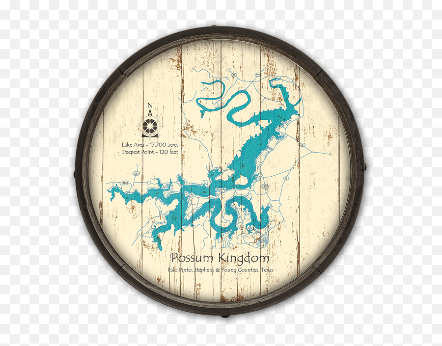 Possum Kingdom Lake Texas Vintage Barrel End - Possum Kingdom Lake Map Png,Possum Transparent