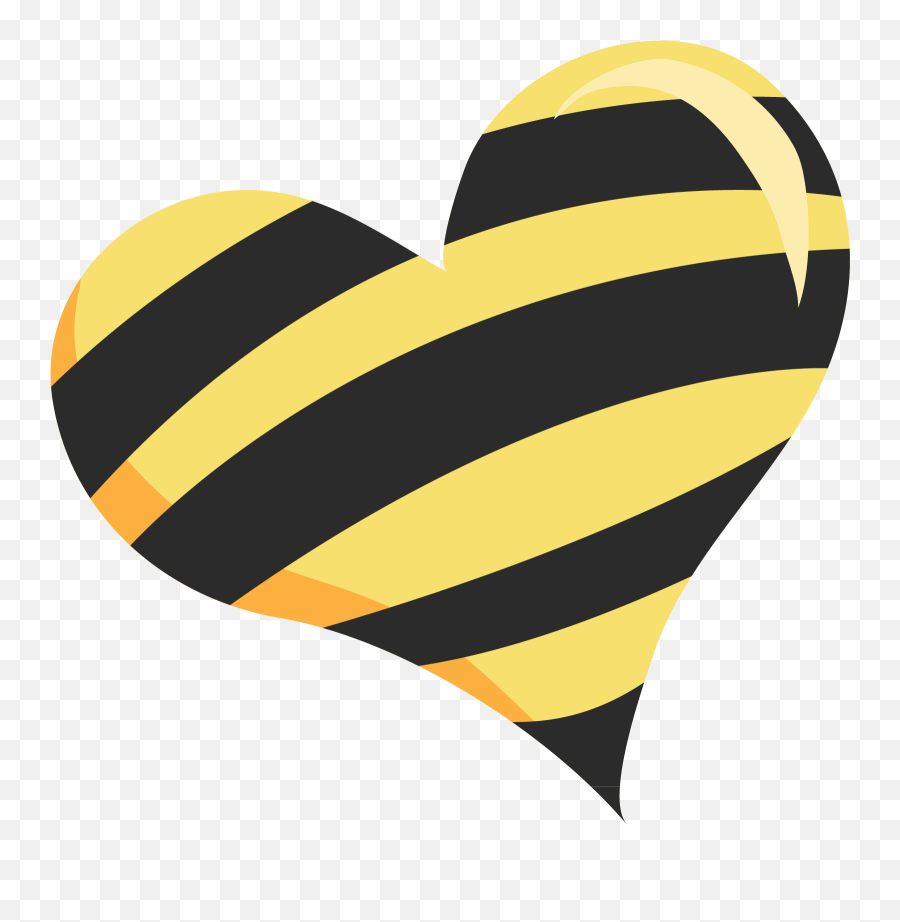 Black And Yellow Heart Clipart - Corazón Amarillo Y Negro Png,Yellow Heart Png