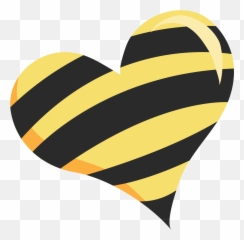 Black And Yellow Heart Clipart - Corazón Amarillo Y Negro Png,Yellow Heart Png