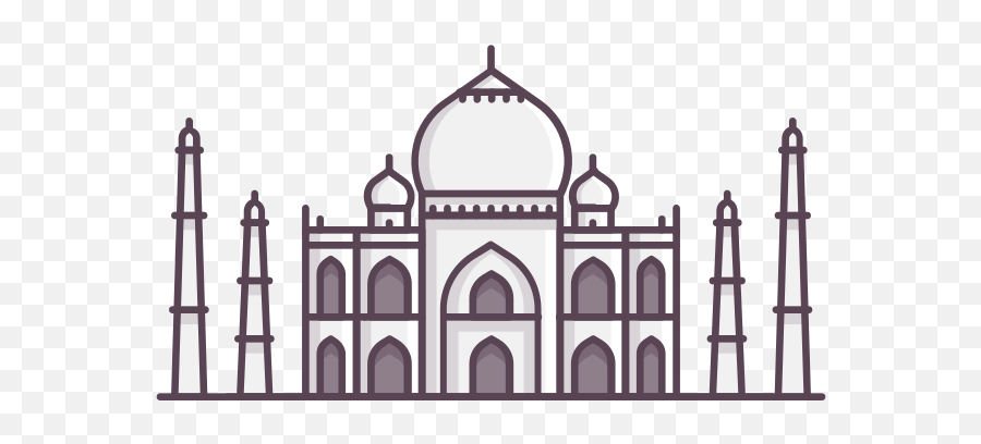 Tajmahal Icon Of Colored Outline Style - World Heritage Day Of Drawing Png,Taj  Mahal Png - free transparent png images 