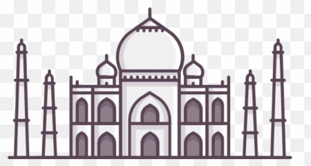 Tajmahal Icon Of Colored Outline Style - World Heritage Day Of Drawing Png,Taj Mahal Png