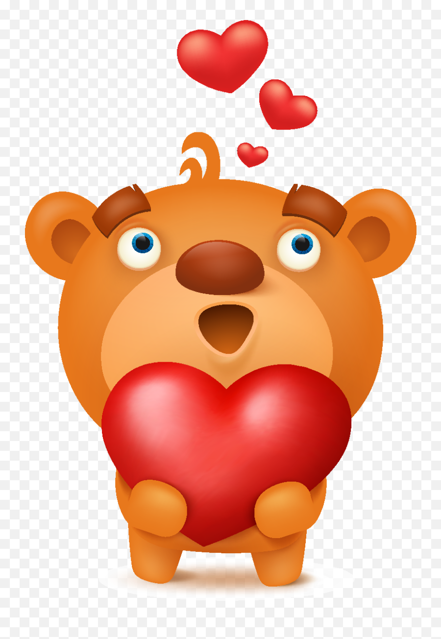 Download Cartoon Cute Heart Shaped Bear Element - Teddy Bear Cute Love Shape Clipart Png,Heart Cartoon Png