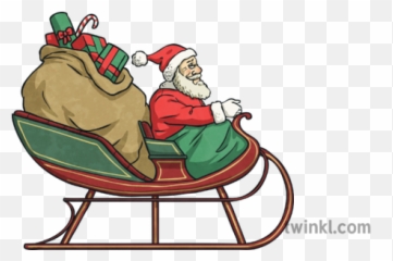Santa In His Sleigh Illustration - Twinkl Claus png
