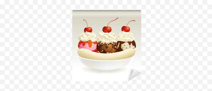 Banana Split Ice Cream Wall Mural U2022 Pixers - We Live To Change Banana Split Ice Cream Sundaes Png,Banana Split Png