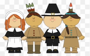 Pilgrim Girl Clip - Pilgrim And Native American Clipart Png,Pilgrim Png