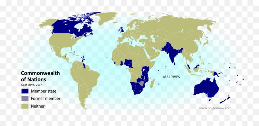 The Maldives Withdrawal From - Much Land Does Queen Elizabeth Own Png,Blank World Map Png
