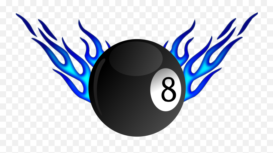 Pool 8 Eight Fire Black Blue Beenart - Draw A Cool Heart Png,Pool Ball Png