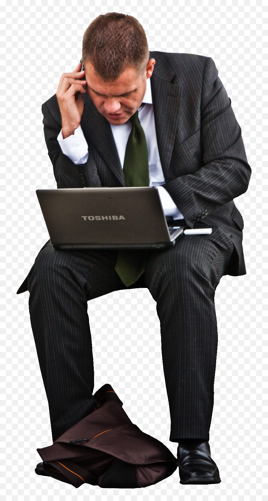 People Cutout - Man In Suit Sitting Png,Office People Png