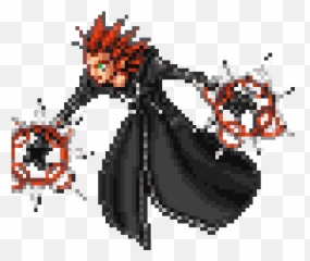 Anime - Kingdom Hearts Axel Pixel Art png