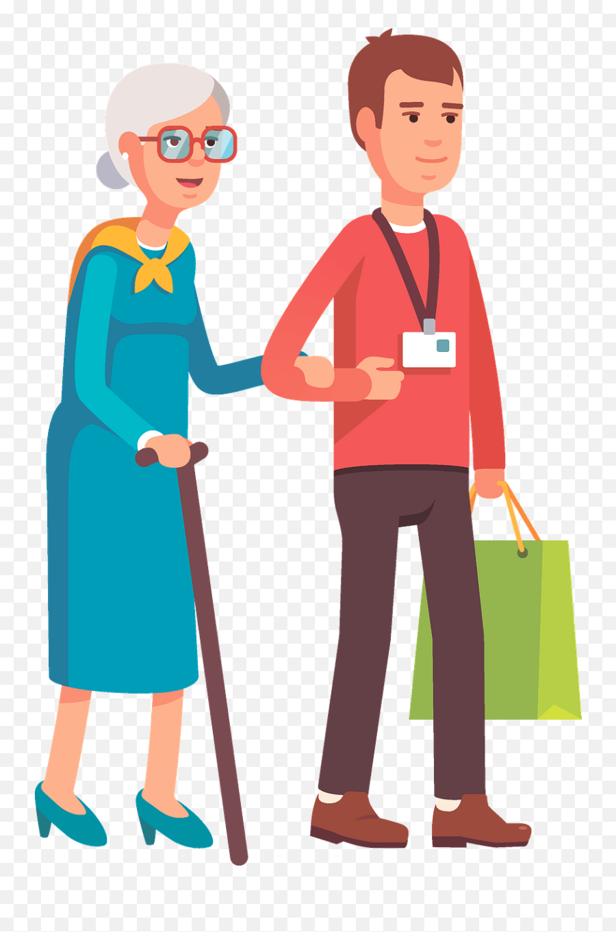 Volunteer Helping Old Lady Clipart Free Download Creazilla Png