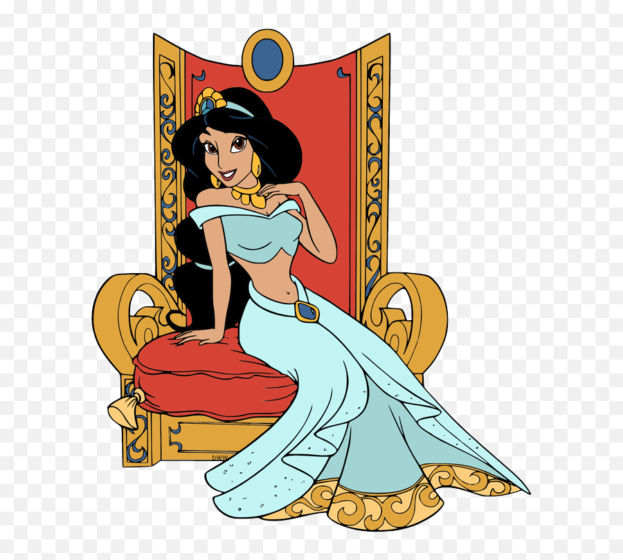 Jasmine Clip Art Disney Galore - Princess Jasmine Sitting Down Png,Princess Jasmine Png
