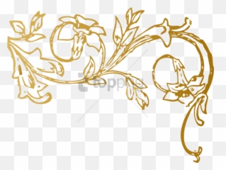 Download Free Png Gold Swirl Design Image With - Pumpkin Vine Clipart Black And White