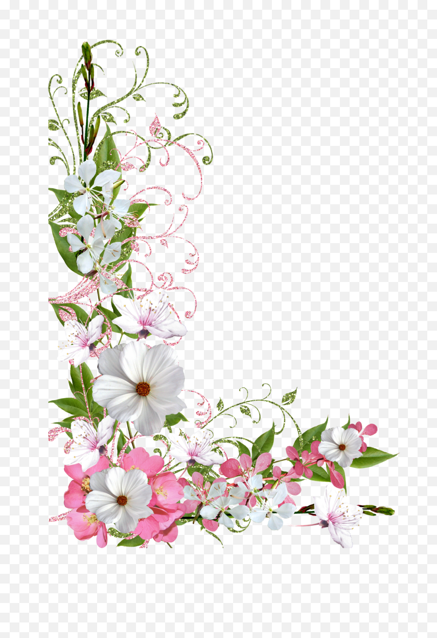 Spring Decor Png Picture Clipart - Frame Pink Flower Border,Decor Png