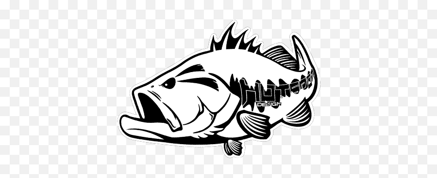 Sticker Black Bass Cm 30x20 - Bass Png,Bass Fish Png