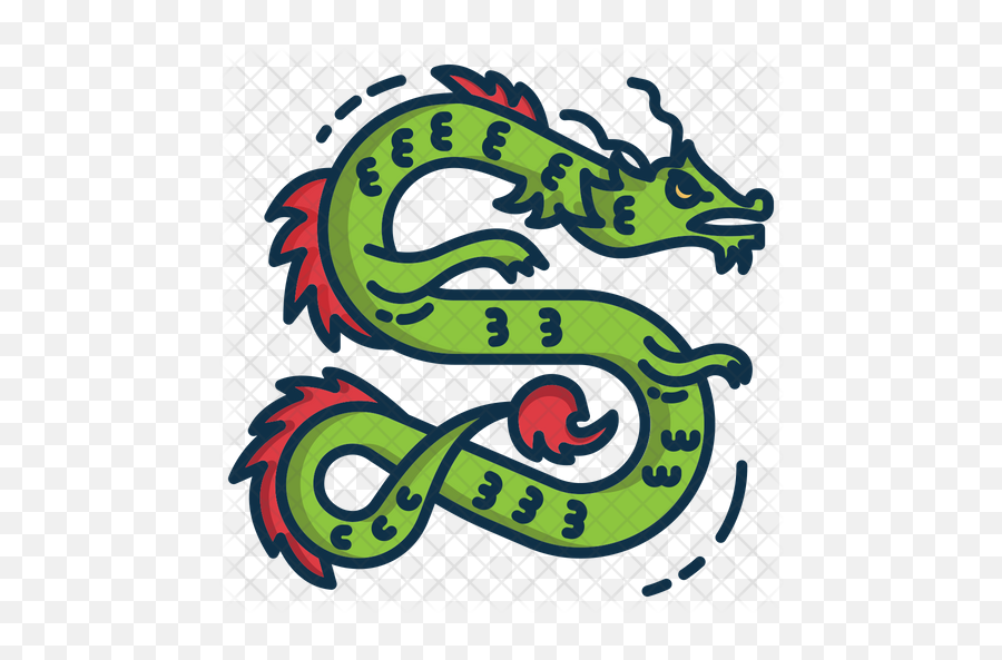 Asian Dragon Icon Of Colored Outline - Illustration Png,Asian Dragon Png