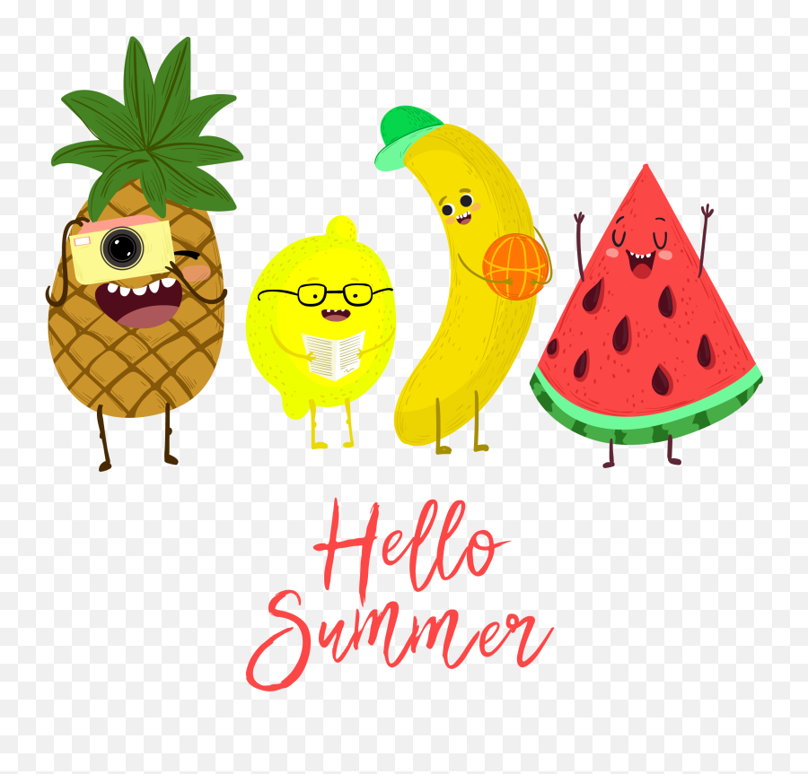 Free Png Summer - Konfest Cute Pineapple Watermelon,Summer Clipart Png