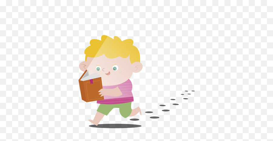 Running Boy Book - Transparent Png U0026 Svg Vector File Cartoon,Cartoon Book Png