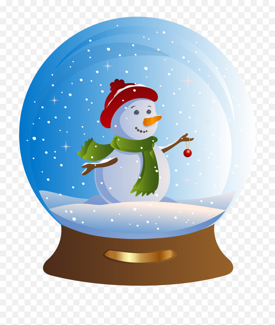 Download Snowman Snowglobe Transparent Png Clip Art Image - Transparent Background Snow Globe Clipart,Christmas Snow Png