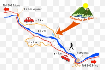 Road Map - Camping Du Brec Entrevaux Png,Camping Png