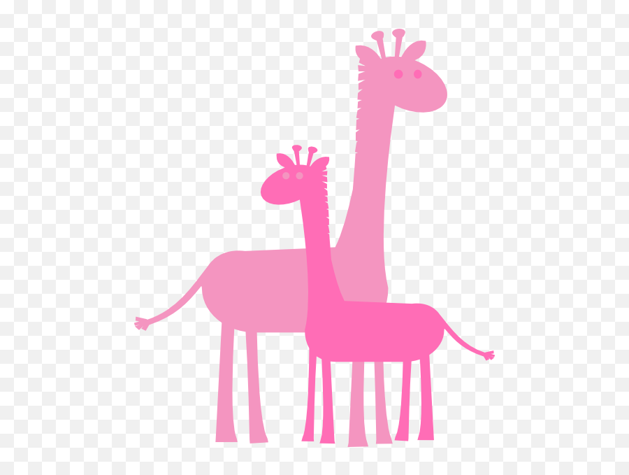Birthday Girl Giraffes Clip Art - Baby Pink Giraffe Png Giraffe Easy Silhouette Cartoon,Giraffe Png