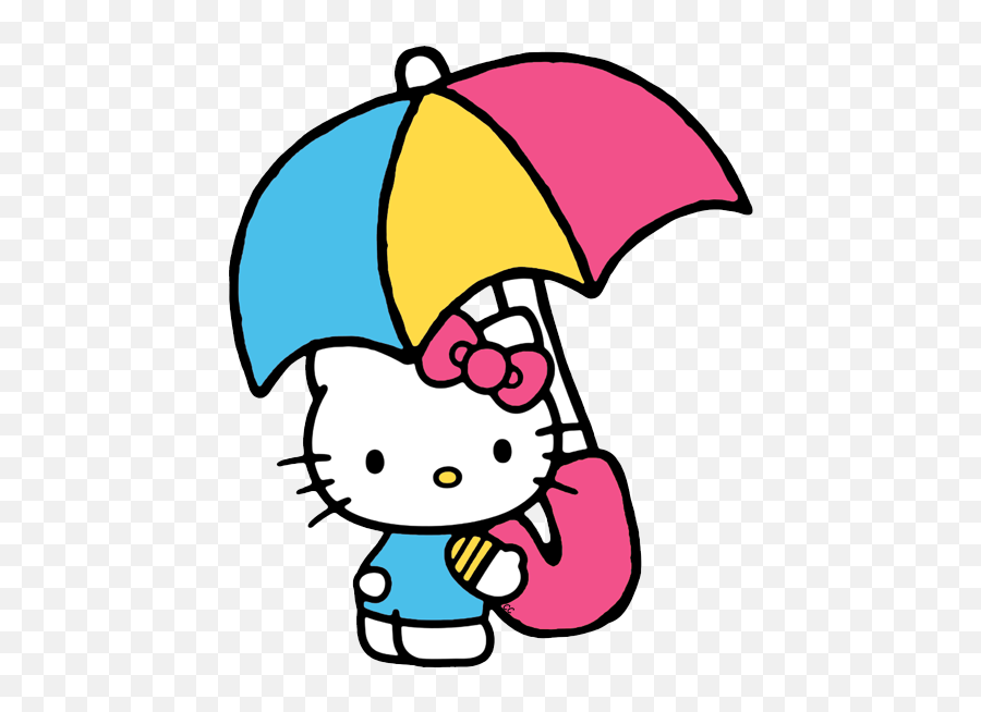 Hello Kitty Clip Art Cartoon - Hello Kitty With Umbrella Png,Hello Kitty Png