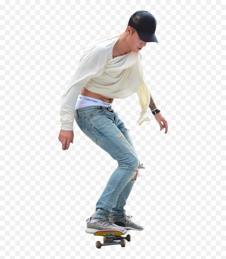 Justin Bieber Skateboarding Png Image - Skater Png,Skateboarder Png