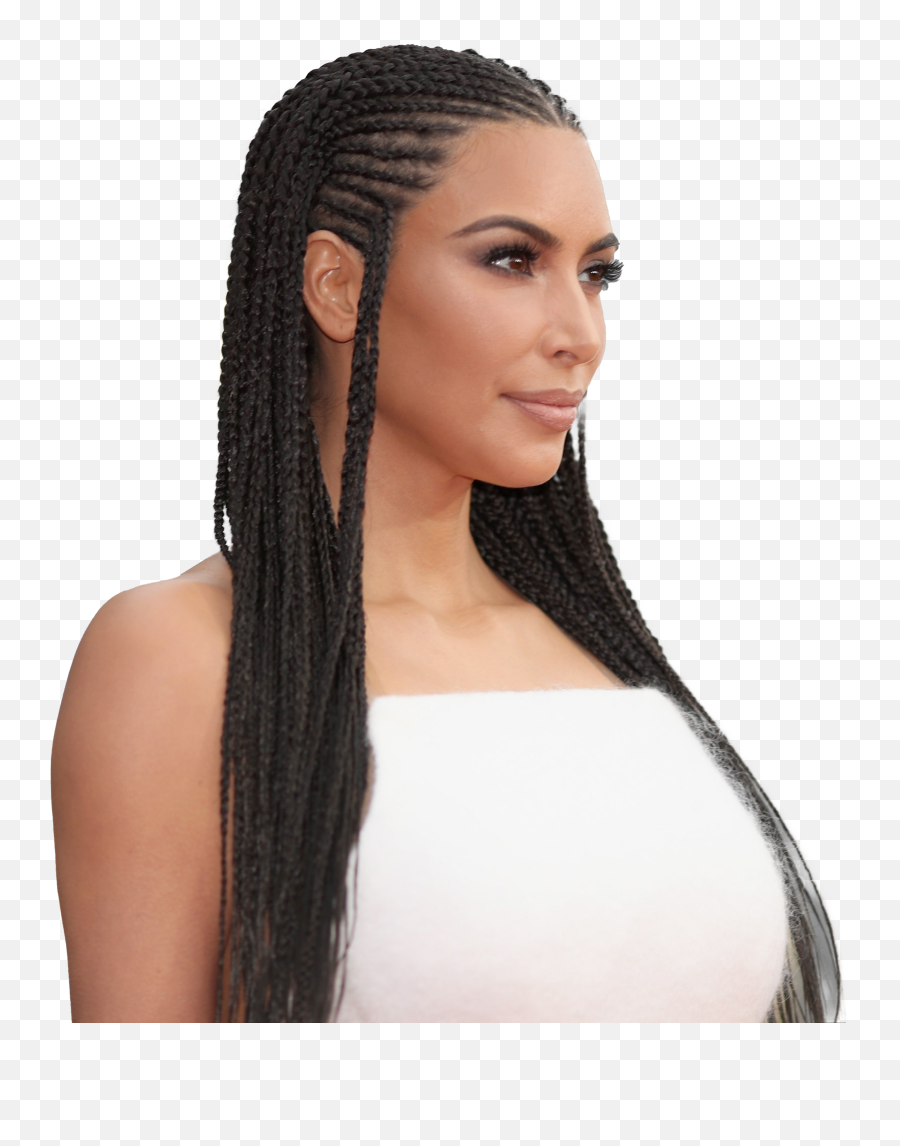 Braids Hairstyle Png Pic - Kim Kardashian With Braids,Hair Style Png
