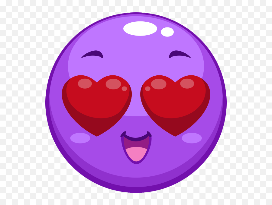 Purple Heart Eyes Emoji Clipart - Full Size Clipart Purple Heart Eye Emoji Png,Eye Emoji Transparent