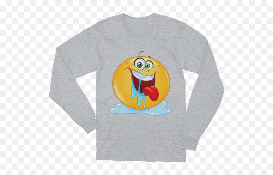 Unisex Drooling Emoticon Long Sleeve T - Shirt What Federal Reserve Bank Shirt Png,Drooling Icon