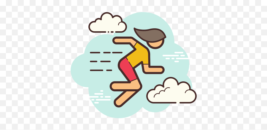 Girl Running Icon In Cloud Style - Blue Exercise Icon Png,Female Running Icon
