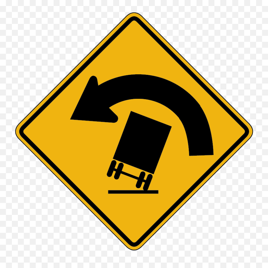 Signs - Truck Tipping Over Sign Png,Yellow Warning Icon