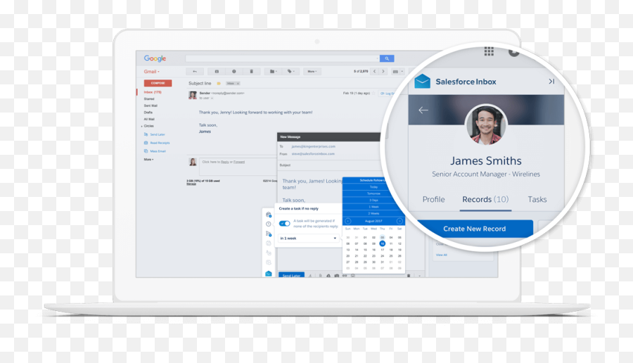Bring The Power Of Crm To Your Gmail And Google Calendar - G Suite Account Profile Png,Google Calendar Icon Transparent