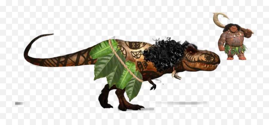 Maui As A Dinosaur Moana Demigod Tyrannos - Maui Moana Png,Maui Moana Png