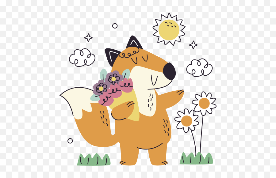 Fox Sticker - Free Animals Stickers To Download Animal Happy Png,Fox Icon Free