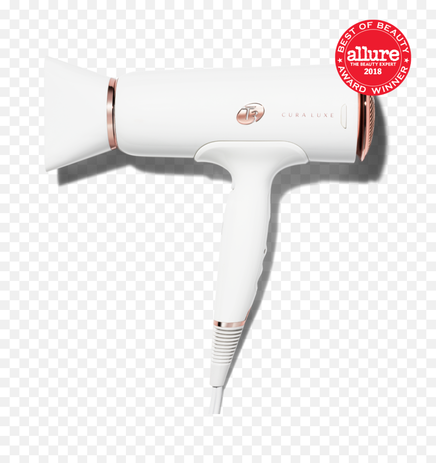 Ionic Hair Dryer - Rapid Drying Cura Luxe White T3 Png,Cura Icon