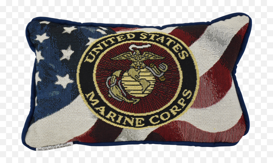Usmc Emblem U0026 Flag Tapestry Pillow - Marine Png,Us Flag Transparent Background