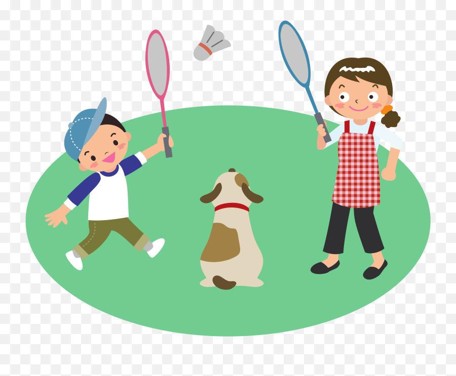 Library Of Boy Playing With Dog Svg Stock Png Files - Play Badminton Cartoon Png,Playing Png