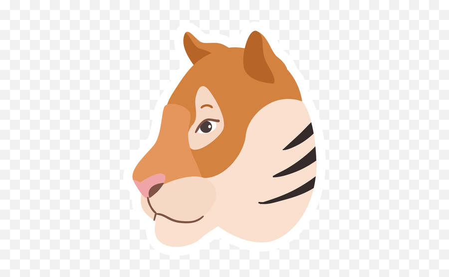 Tiger Stripe Head Flat Sticker - Transparent Png U0026 Svg Cartoon,Tiger Head Png