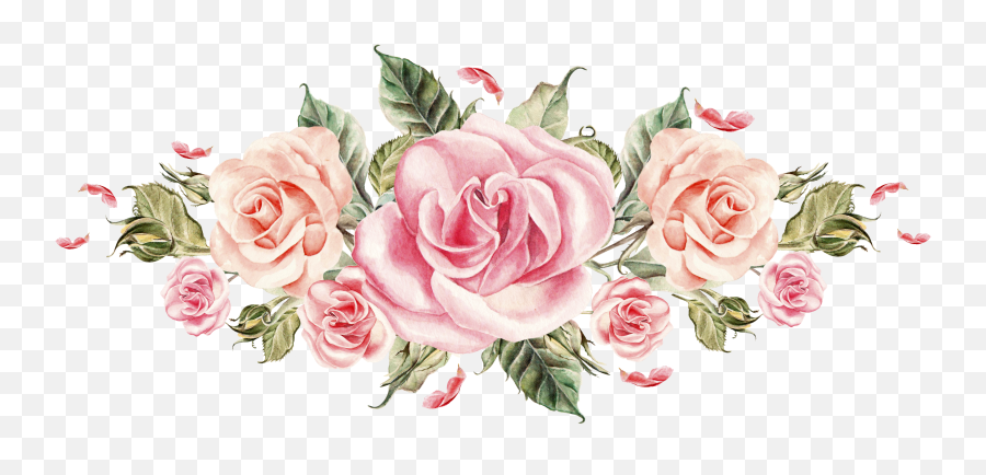 Pink Watercolor Roses Transparent Png - Roses Watercolor Png,Watercolor Roses Png