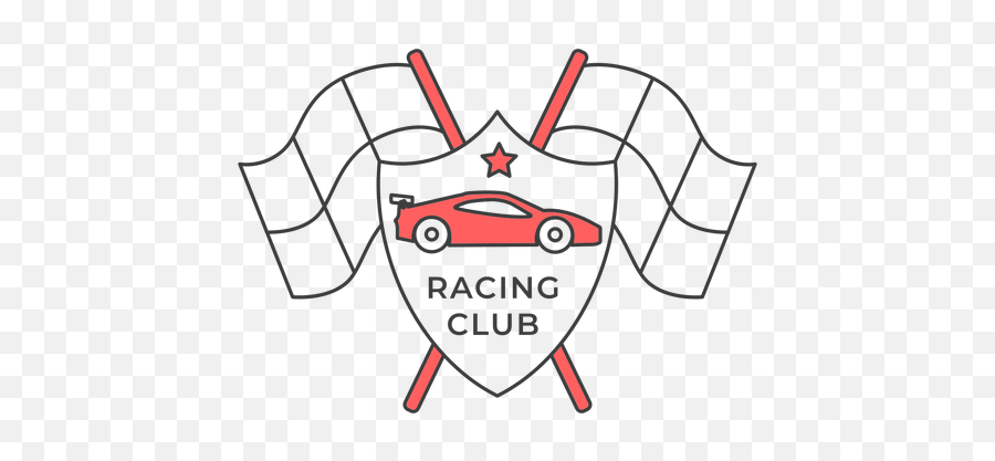 Racing Club Car Flag Star Colored Badge Sticker - Adesivo De Carro Club Png,Racing Flags Png