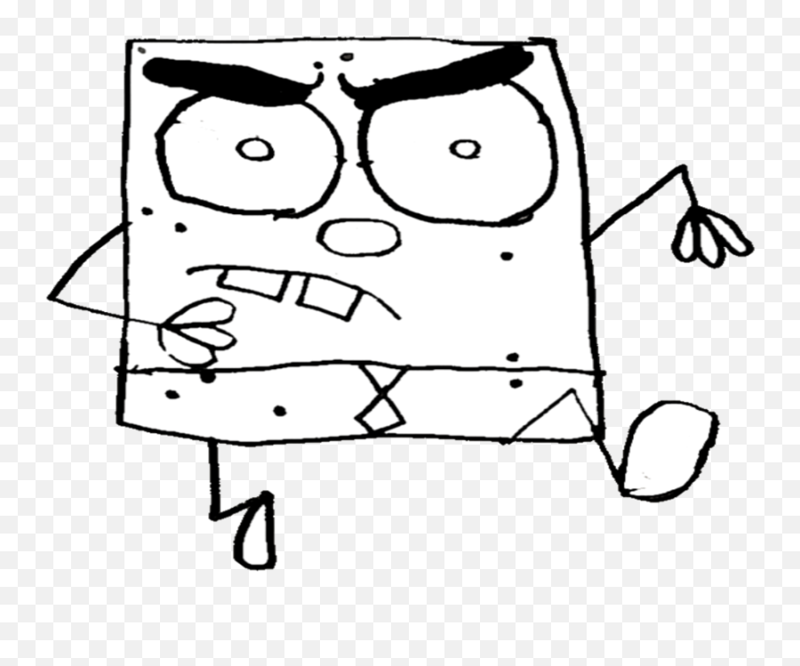 Download Doodlebob Drawing Simple - Bob Ross Line Drawing Png,Doodlebob Png