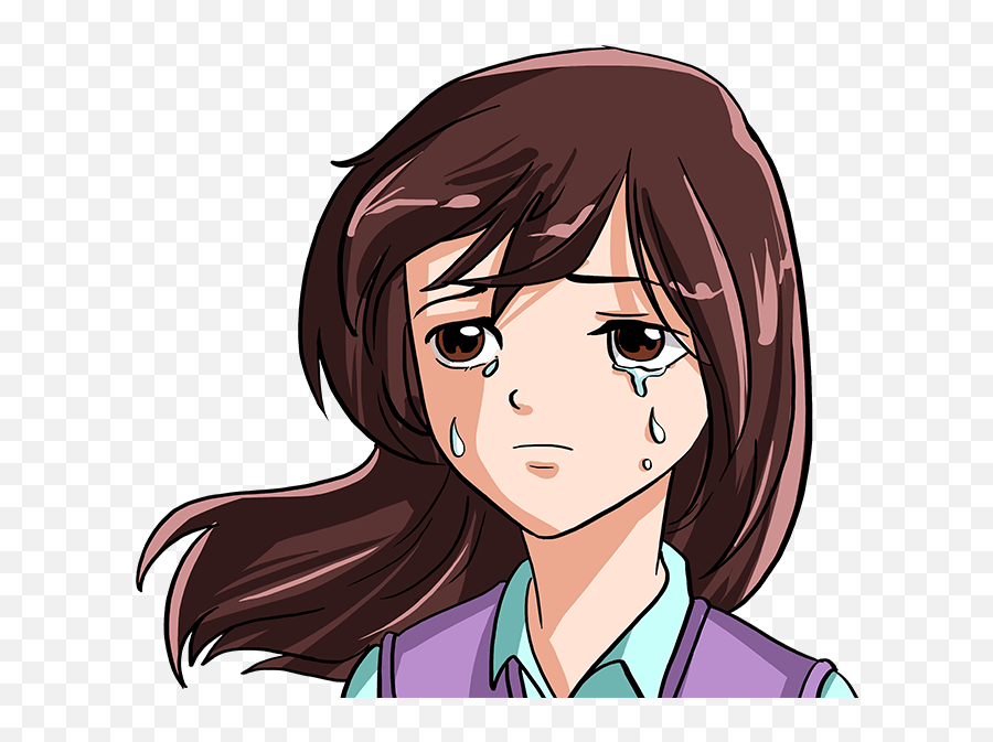 How To Draw A Sad Anime Face - Anime Girl Face Sad Png,Anime Face Png