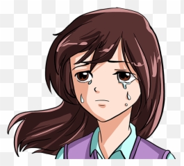 How To Draw A Sad Anime Face - Girl Png