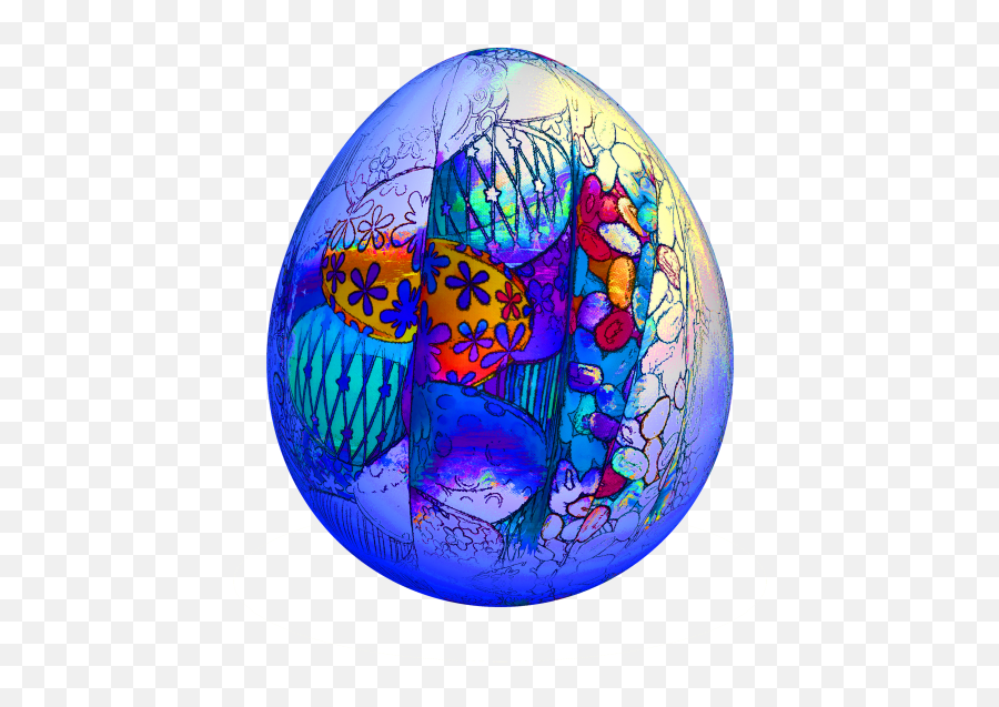 Blue Decorated Easter Egg Png Free Stock Photo - Public Circle,Egg Transparent