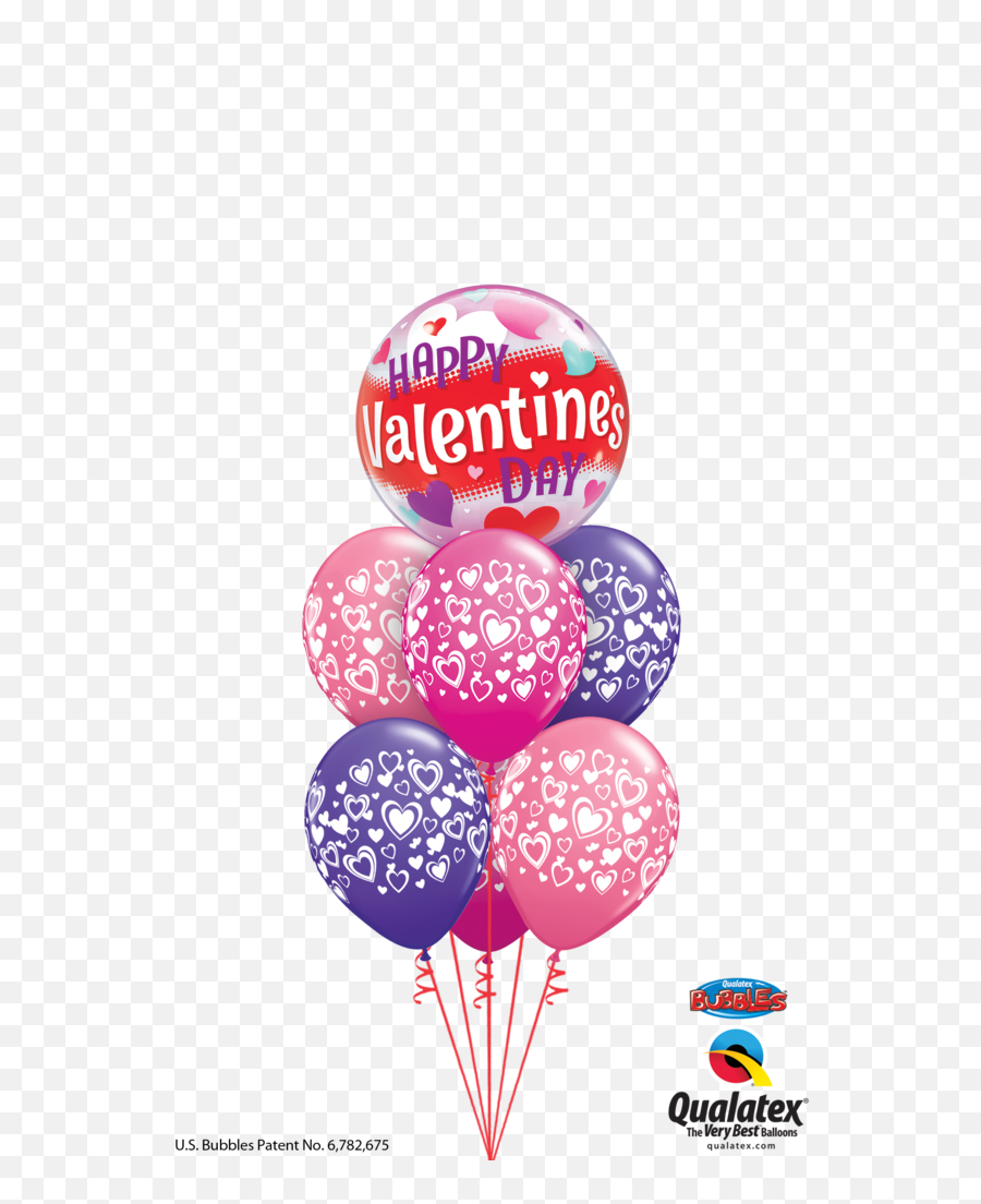 Download Happy Valentines Day Pink U0026 Purple Balloon Gift - Happy Brihtday 3 Girls Png,Purple Balloons Png