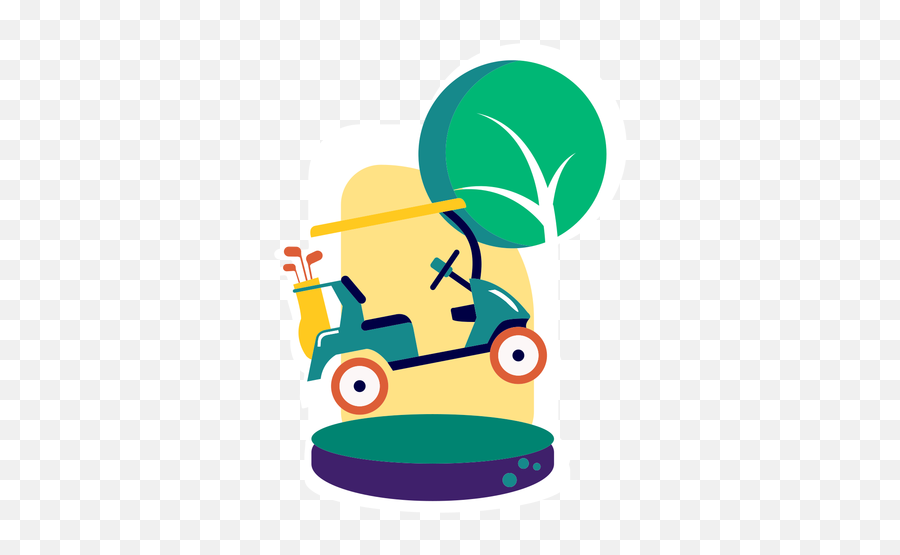 Golf Cart Club Course Tree Flat - Clip Art Png,Golf Club Png