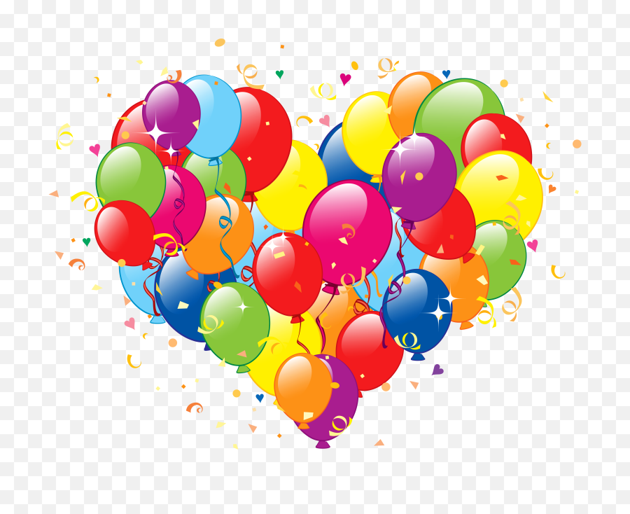 Heart Of Balloons Png Clipart Image - Birthday Balloons With Hearts,Heart Balloons Png