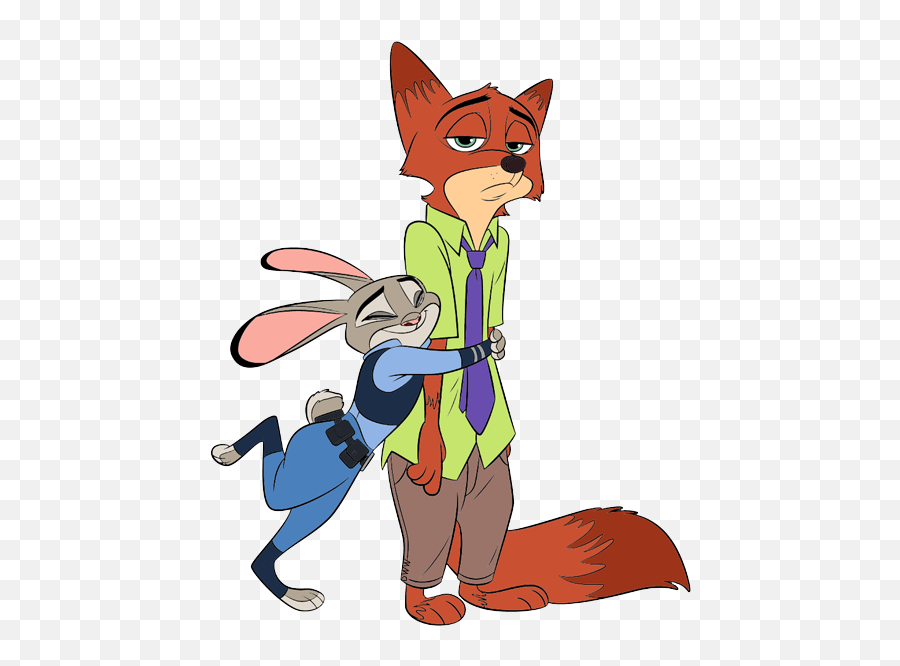 Judy Hopps Hugging Nick Wilde - Zootopia Judy And Nick Clipart Png,Judy Hopps Png